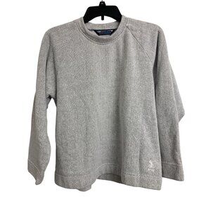 Shaver Lake Sport L Cotton‎ Knit Pullover Minimalist Fall Sweatshirt Gray